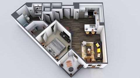 Floor plan for 2 beds, 2 baths, 1118 sqft